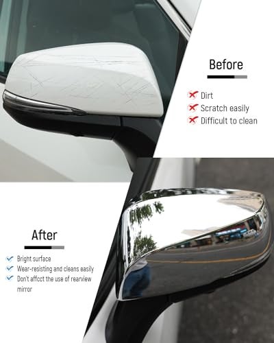 YAKANEY for RAV4 2019 2020 2021 2022 2023 2024 2025 Exterior Side Rearview Mirror Cover, Sporty Black Exterior Rearview Mirror Molding Covers for Toyota RAV 4, NOT for LE, Hybrid LE- Piano Black - Image 5