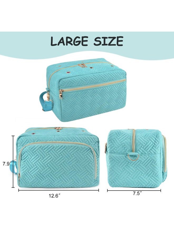 Uawsyut Crochet Bag Organizer, Yarn Storage Organizer, Yarn Holder for Crochet with Adjustable Shoulder Straps, Knitting Bag for Crocheting, Crochet Hook Case Gifts for Crocheters(Blue) - Image 3