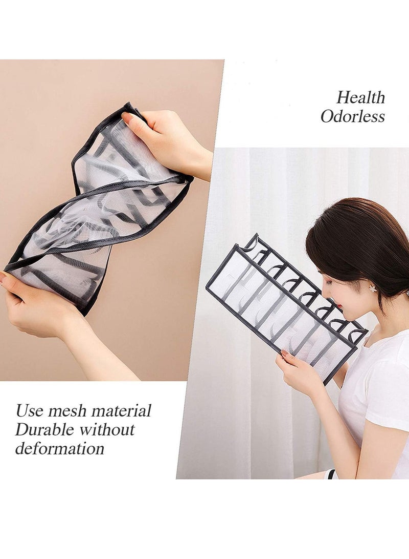 TYCOM Foldable Storage Boxes Bra Underwear Closet Organizer Foldable Container Case Drawer Divider for Necktie Bra Sock Underwear Organizer Home Closet Organizer Boxes Storage (3PCS Grey) - Image 3
