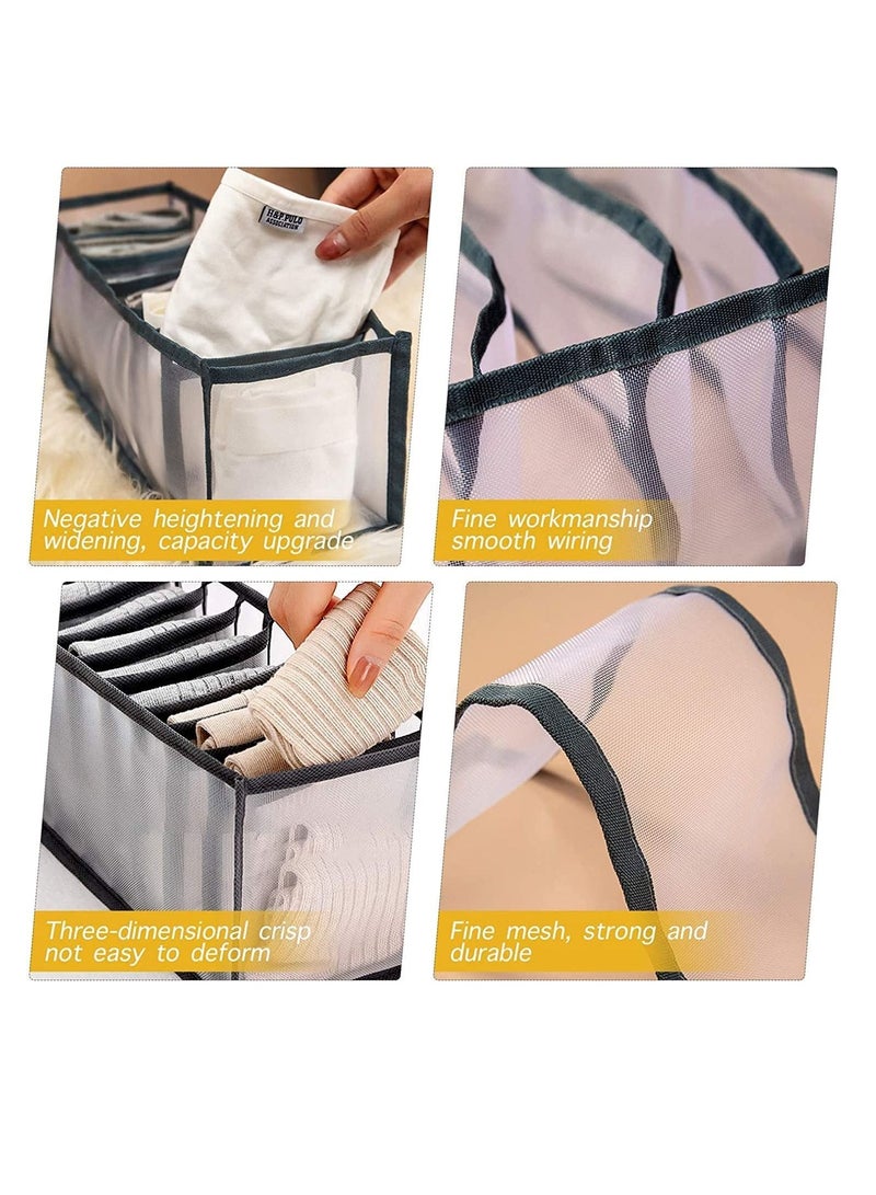 TYCOM Foldable Storage Boxes Bra Underwear Closet Organizer Foldable Container Case Drawer Divider for Necktie Bra Sock Underwear Organizer Home Closet Organizer Boxes Storage (3PCS Grey) - Image 4