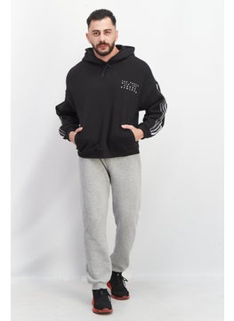 Adidas Men Sportswear Fit Long Sleeve Embroidered Hoodie, Black  - Image 3