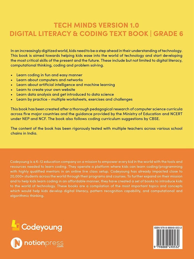 TECH MINDS Version 1.0 : DIGITAL LITERACY & CODING TEXT BOOK | GRADE 6 - Image 2