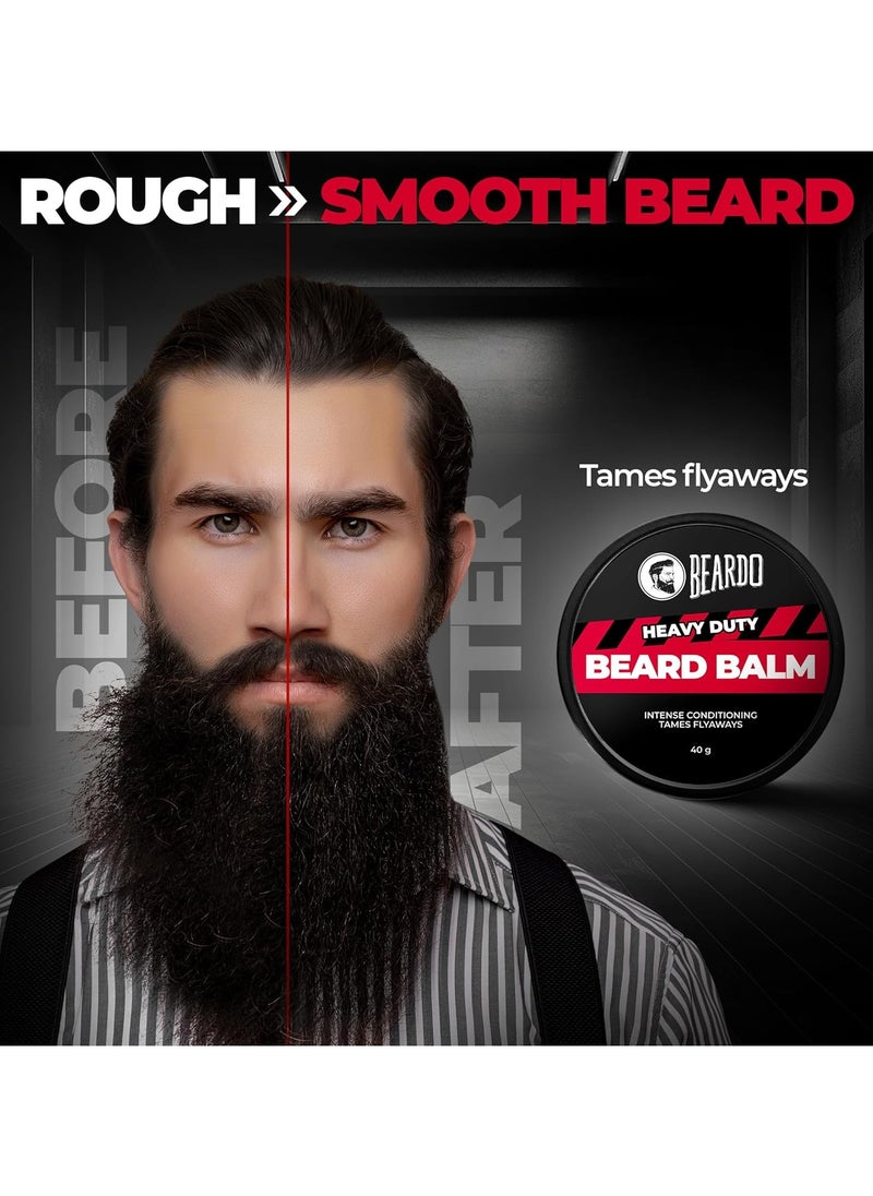 BEARDO - Beardo Heavy Duty Beard Balm 40g Beard Nourishment and Styling Balm for Smooth and Shiny Beard Reduce Beardruff Prevent Dryness Itchiness and Flakiness - Image 1