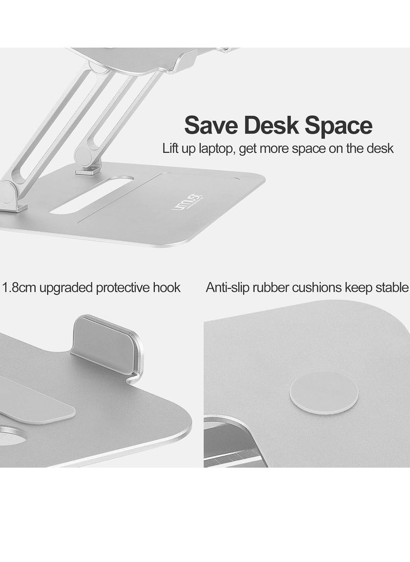 Generic - Ormast, Ormast, Adjustable Aluminum Desktop Laptop Stand for Elevating Laptop, Notebook Stand Compatible with Mac Air Pro, Ultra and All 11-17 Inch Laptops (Silver) Ormast - Image 1