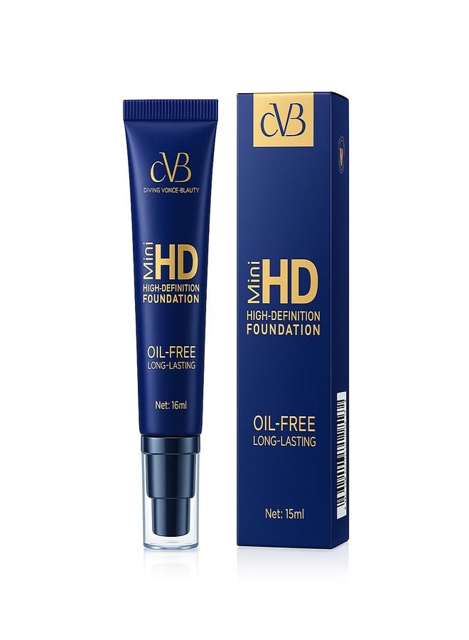 CVB HD Mini High Definition Foundation - Oil-Free, Long-Lasting & Matte Finish Makeup | 15ml (Soft Ivory) - Image 1