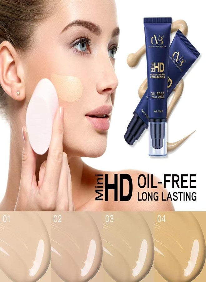 CVB HD Mini High Definition Foundation - Oil-Free, Long-Lasting & Matte Finish Makeup | 15ml (Soft Ivory) - Image 5