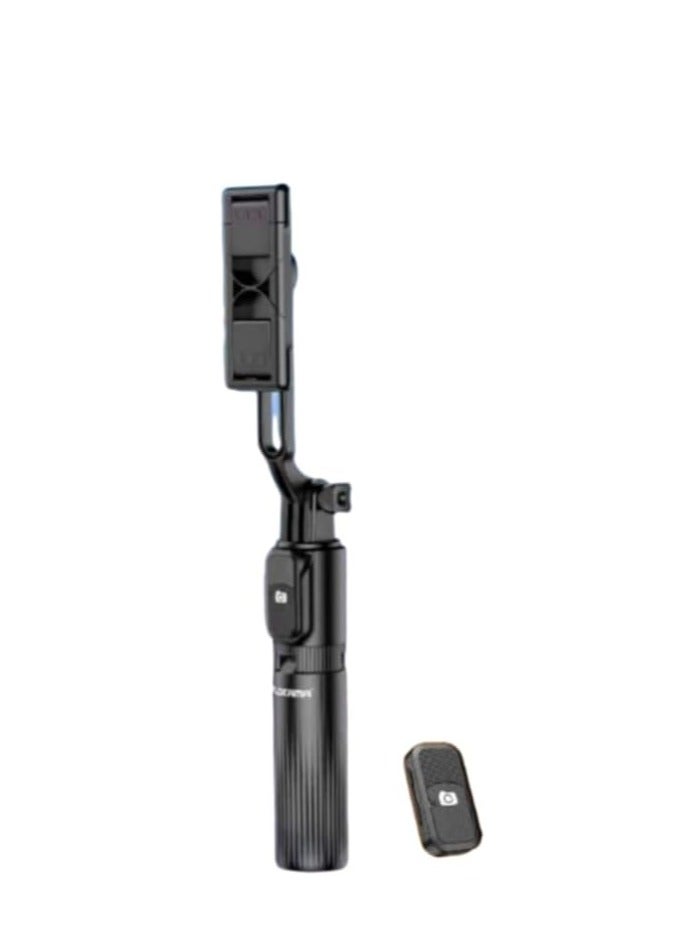 PLOKAMA - 3 in 1 Selfie Stick Tripod Bluetooth LED Selfie Stick with Mini Remote Wireless for Photos - K5 - Black - Image 1