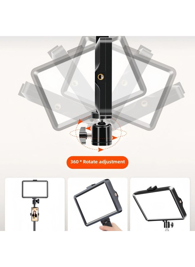 General - Live Light Supplement Photography Lighting Lamp Desktop Photo Supplement Light Food Flat Lighting Lamp Portable Live Room Soft-Specifications:Large 【three-color Adjustable】 Flat Panel Light + Weight - Image 1