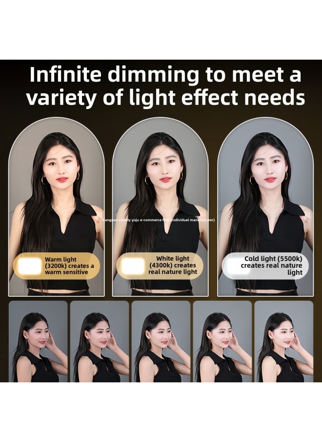General - Live Light Supplement Photography Lighting Lamp Desktop Photo Supplement Light Food Flat Lighting Lamp Portable Live Room Soft-Specifications:Large 【three-color Adjustable】 Flat Panel Light + Weight - Image 1