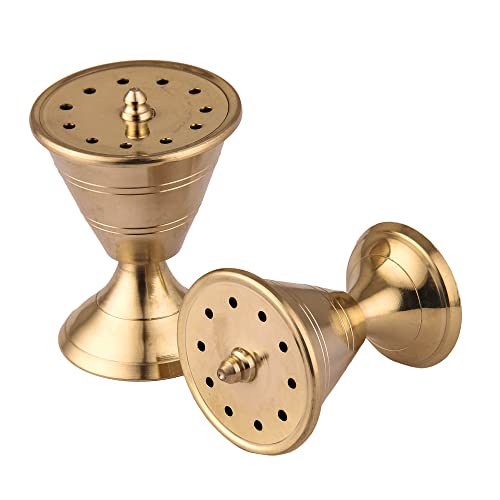 DOKCHAN Handcraft 6.5cm Damru Incense Stick Holder Pure Brass Dhoop Agarbatti Stand/Holder Brass Incense Holder (Gold) - Image 5