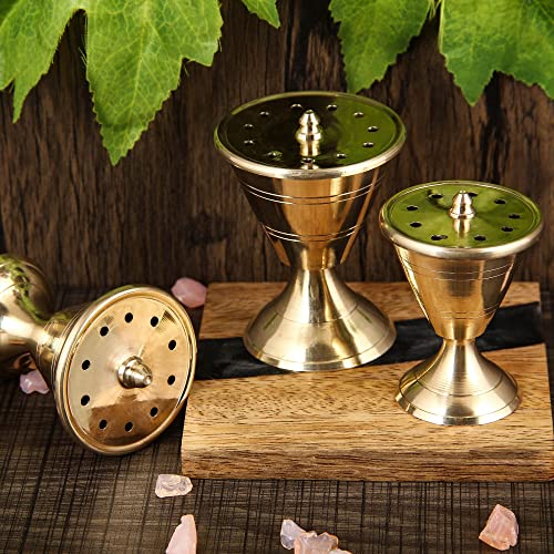 DOKCHAN Handcraft 6.5cm Damru Incense Stick Holder Pure Brass Dhoop Agarbatti Stand/Holder Brass Incense Holder (Gold) - Image 4