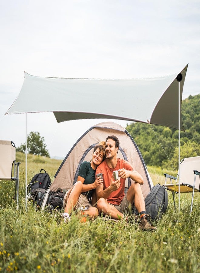 Lconvicely Beach Tent Poles Replacement - 6.56Ft Awning Poles with Ground Stakes for Tarp Canopy, Foldable Aluminum Alloy Tarp Poles for Camping, Parties, Fishing, and Hiking, 2-Pack - Image 4