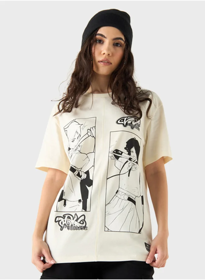 SP Characters Printed Crew Neck T-Shirt