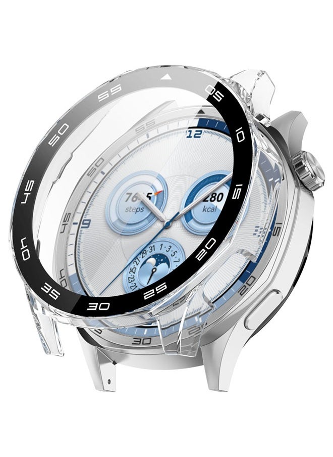 سجيت - حافظة صلبة من PC لجهاز Huawei Watch GT5 بحجم 46 مم مع واقي شاشة زجاجي مقسى متوافق مع غطاء واقي لحافة الحماية وطبقة فيلم حساسة للمس (شفاف) - Image 1