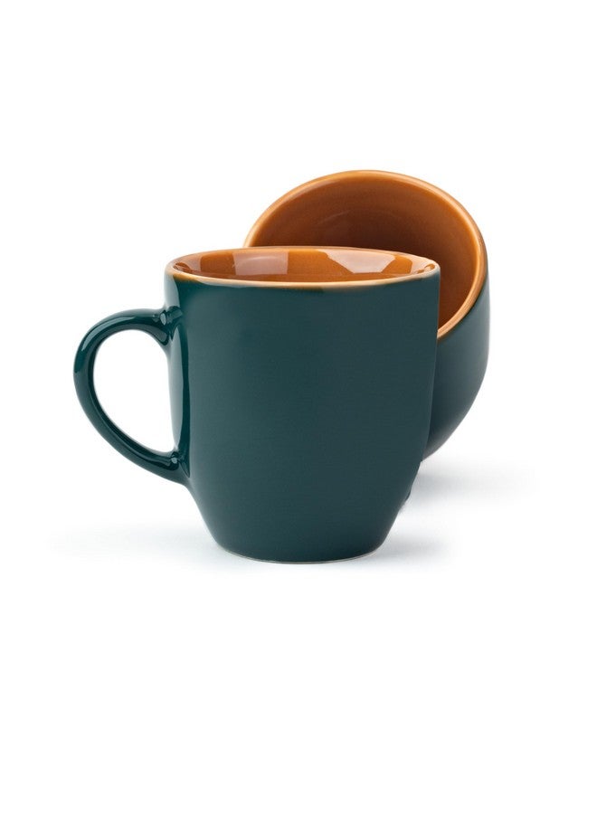 Shay طقم أكواب قهوة شاي السيراميك، مجموعة من 2، 300 مل، أخضر مزرق | كوب متوسط | تشطيب لامع | طقم أكواب قهوة من الحجر | كوب سيراميك | آمن للاستخدام في الميكروويف (كوب حليب أخضر مزرق، مجموعة من 2) - Image 1