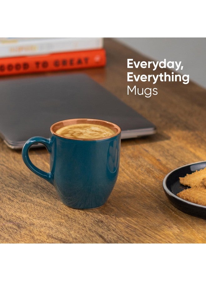 Shay طقم أكواب قهوة شاي السيراميك، مجموعة من 2، 300 مل، أخضر مزرق | كوب متوسط | تشطيب لامع | طقم أكواب قهوة من الحجر | كوب سيراميك | آمن للاستخدام في الميكروويف (كوب حليب أخضر مزرق، مجموعة من 2) - Image 2