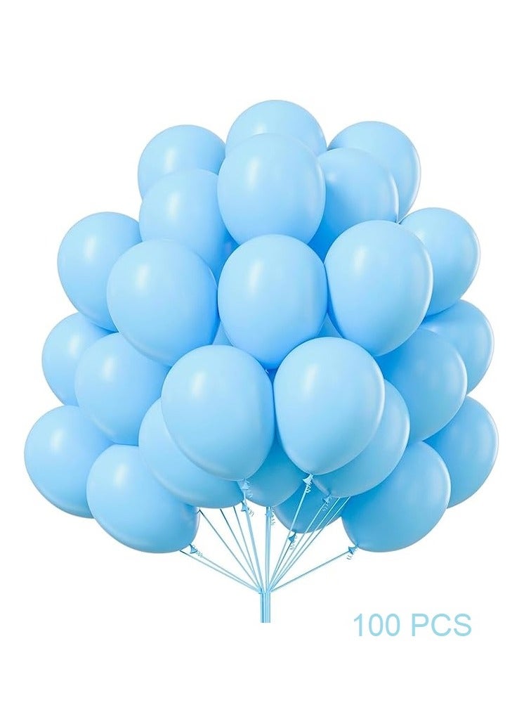 بوكسوودس 100 قطعة من بالونات اللاتكس المطاطية الطبيعية باللون الأزرق الفاتح مقاس 12 بوصة للكشف عن جنس المولود وحفلات أعياد الميلاد - Image 2