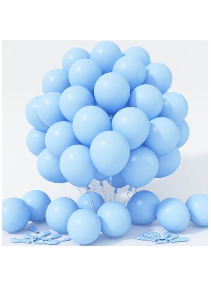بوكسوودس 100 قطعة من بالونات اللاتكس المطاطية الطبيعية باللون الأزرق الفاتح مقاس 12 بوصة للكشف عن جنس المولود وحفلات أعياد الميلاد - Image 1