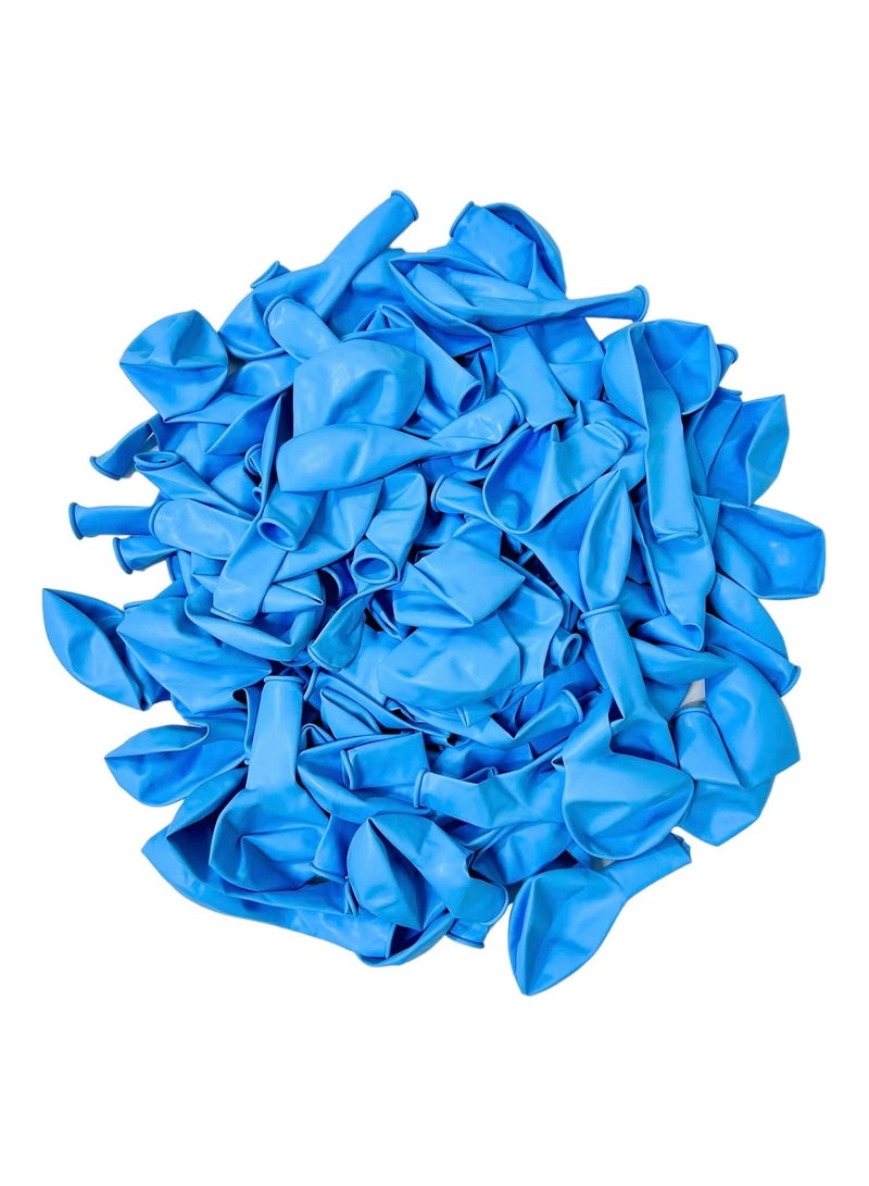 بوكسوودس 100 قطعة من بالونات اللاتكس المطاطية الطبيعية باللون الأزرق الفاتح مقاس 12 بوصة للكشف عن جنس المولود وحفلات أعياد الميلاد - Image 3