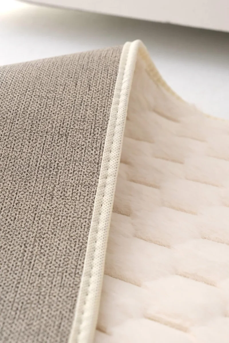 Favora Rabbit Fur Honeycomb Pattern 2-Piece Mop Set - Cream