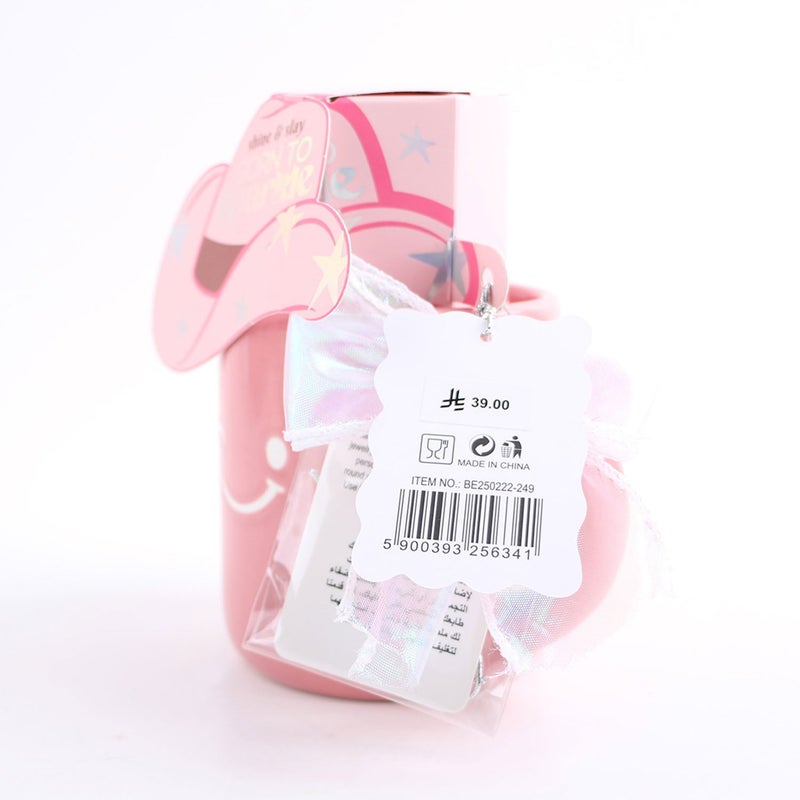 Midi Ceramic cup gift set pink with hat and bow decoration - Image 5