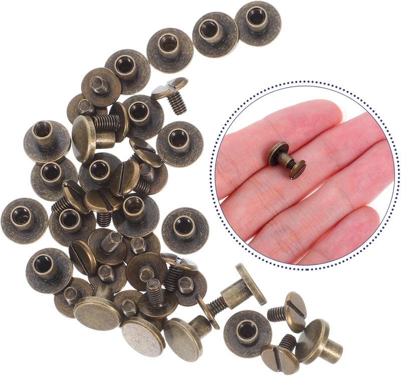 DOITOOL 20pcs Binding Rivets and Screws Assortment Kit for Leather Craft Bookbinding and DIY Projects Easy Replacement Compact Unique Male Female Design - Image 3