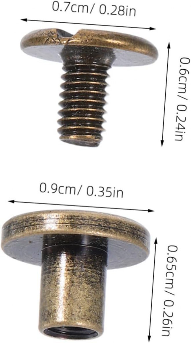 DOITOOL 20pcs Binding Rivets and Screws Assortment Kit for Leather Craft Bookbinding and DIY Projects Easy Replacement Compact Unique Male Female Design - Image 2