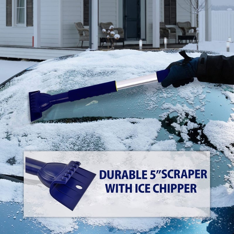 Michelin Snow Brush for Car Windshield(Pack of 2) - Snow and Ice Scraper with 43â€“63" Extendable Handle, 13" Swivel Head with Squeegee, 5" Heavy Duty Ice Scraper for SUV, Truck, Van, Auto Cleaning - Image 4