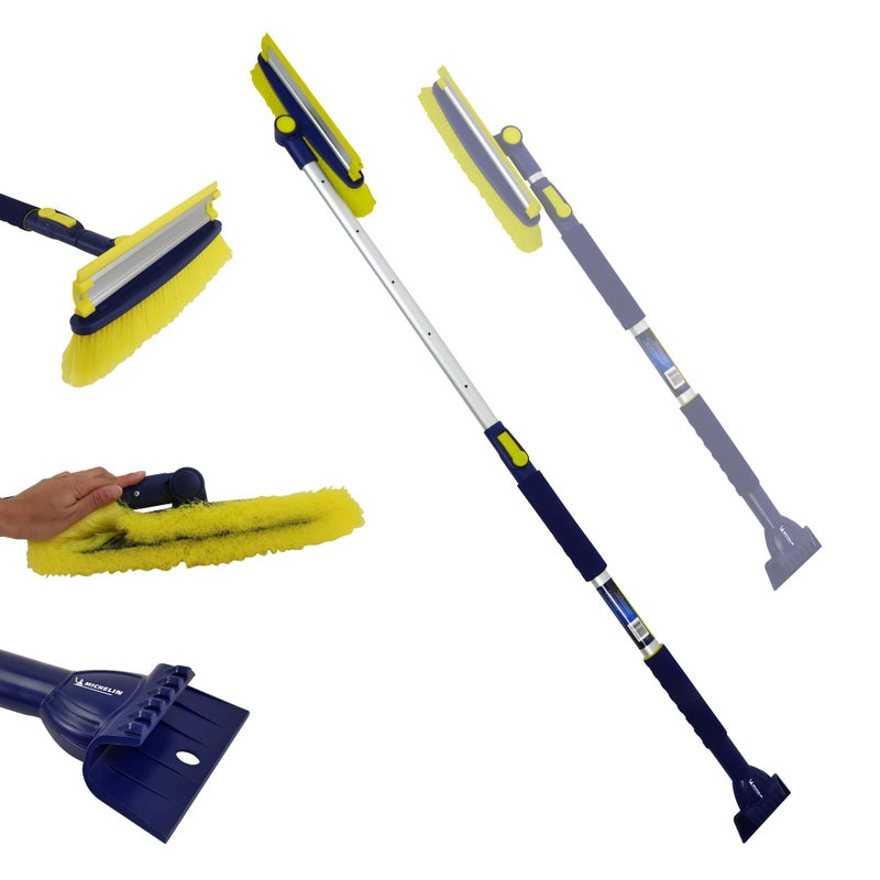 Michelin Snow Brush for Car Windshield(Pack of 2) - Snow and Ice Scraper with 43â€“63" Extendable Handle, 13" Swivel Head with Squeegee, 5" Heavy Duty Ice Scraper for SUV, Truck, Van, Auto Cleaning - Image 2