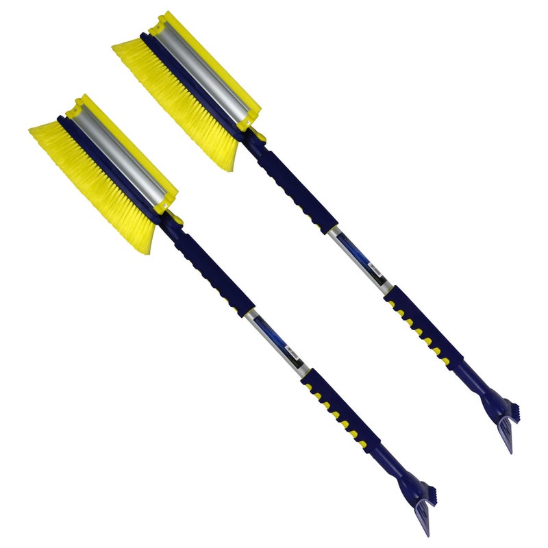 Michelin Snow Brush for Car Windshield(Pack of 2) - Snow and Ice Scraper with 43â€“63" Extendable Handle, 13" Swivel Head with Squeegee, 5" Heavy Duty Ice Scraper for SUV, Truck, Van, Auto Cleaning - Image 1