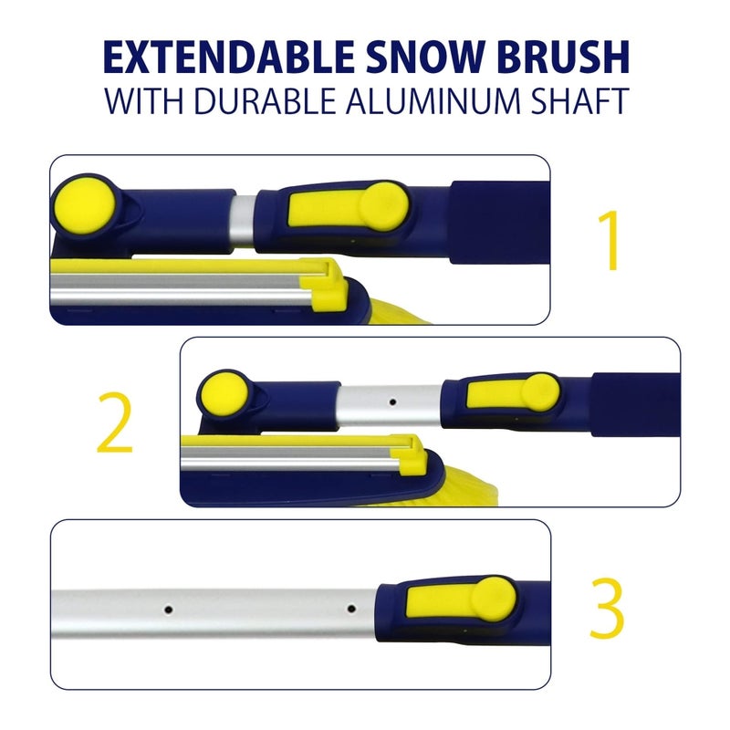 Michelin Snow Brush for Car Windshield(Pack of 2) - Snow and Ice Scraper with 43â€“63" Extendable Handle, 13" Swivel Head with Squeegee, 5" Heavy Duty Ice Scraper for SUV, Truck, Van, Auto Cleaning - Image 5