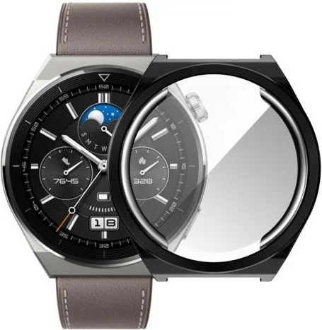 بولهاموبيل Polham Huawei Watch GT 3 Pro 43MM Full Covering Protective Case, Soft Silicone Shock Absorbing Watch Case