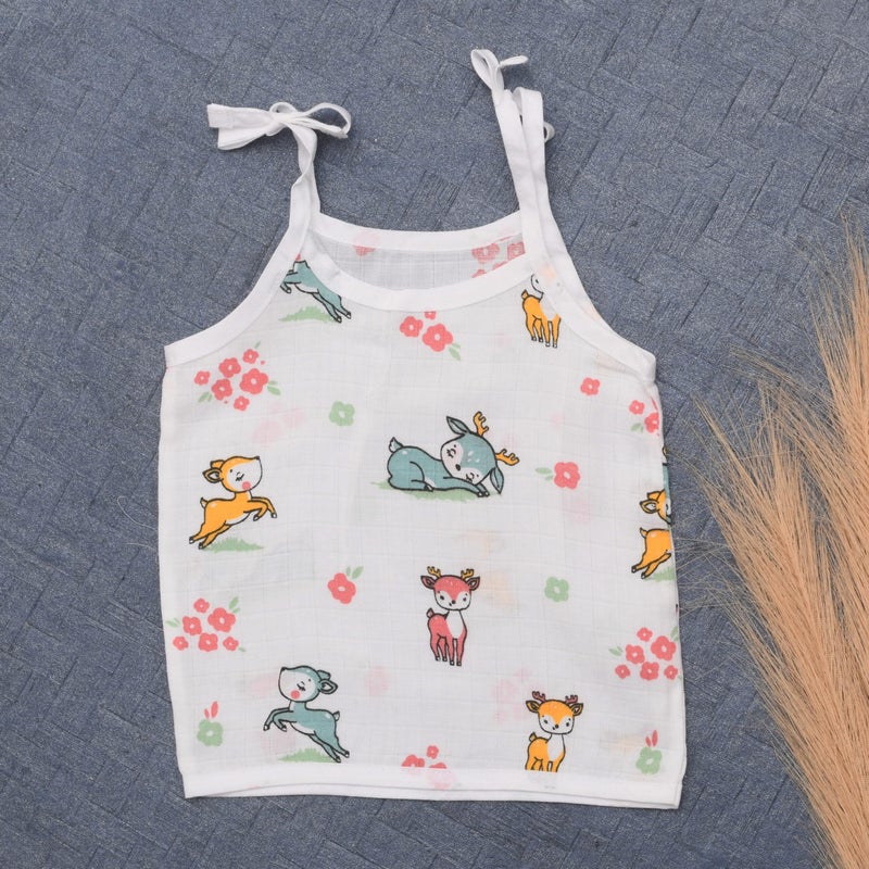 VAMICA Organic Cotton Muslin Knot Type Jablas | Unisex Soft Muslin for Baby Boys and Girls | Knot Type Jabla Clothing (Deer Printed, 3-6 Month) - Image 2