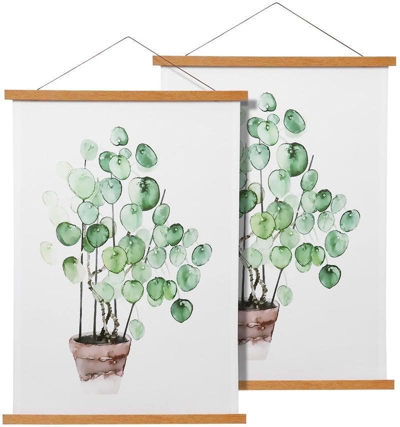 HONKKI Magnetic Poster Frame Hanger  Natural Teak  12x18 12x16 12x24 Poster Hanger for Photos  Pictures  Prints  Maps  Scrolls and Canvas Artwork - Image 1