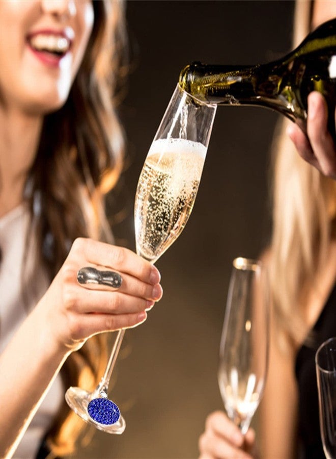 WedFeir Wine Glass Charms (16pcs) with Bling Rhinestones, Reusable Wine Glass Identifier Tags for Stem Glasses, Markers for Tasting Party Favors, New Year - Image 3