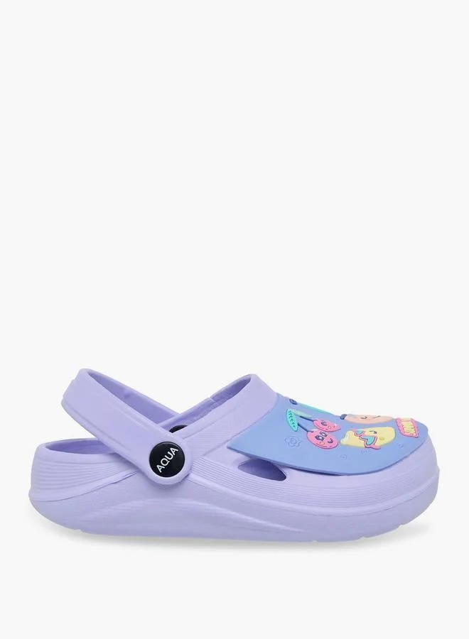 أكوا Girls Fruits Embossed Clogs