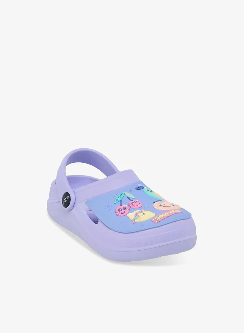 Aqua Girls Fruits Embossed Clogs