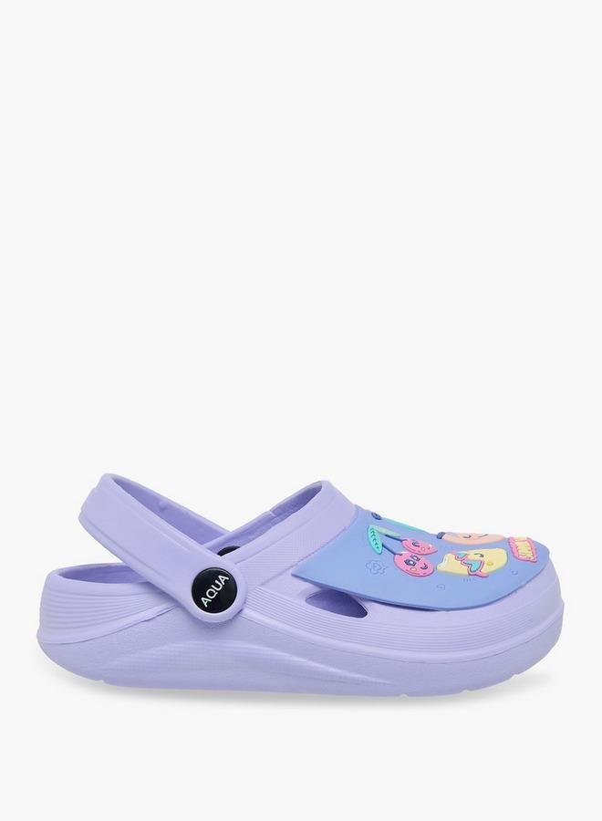 Aqua Girls Fruits Embossed Clogs - Image 3
