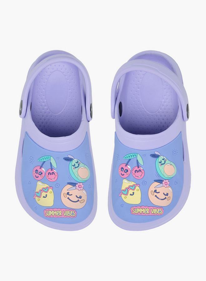 Aqua Girls Fruits Embossed Clogs - Image 1