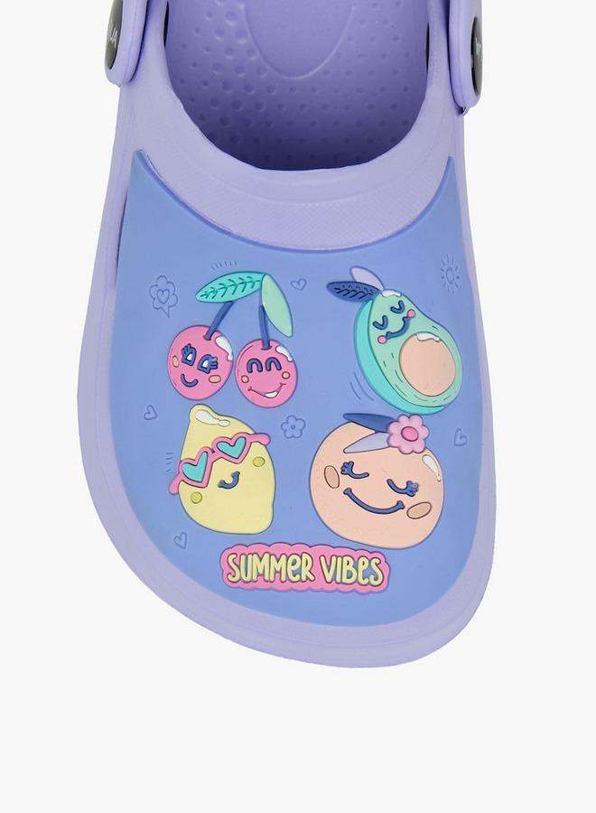 Aqua Girls Fruits Embossed Clogs - Image 4