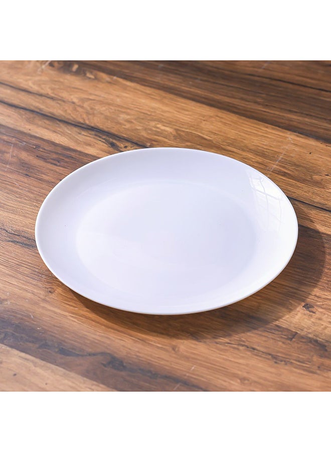 DANUBE HOME Essential Round Opal Dinner Plate – Durable Opal Glass Dinnerware, Microwave & Dishwasher Safe, Elegant Square Plate for Everyday Use, Perfect for Home, Restaurant, and Catering White 27Cm - Image 1