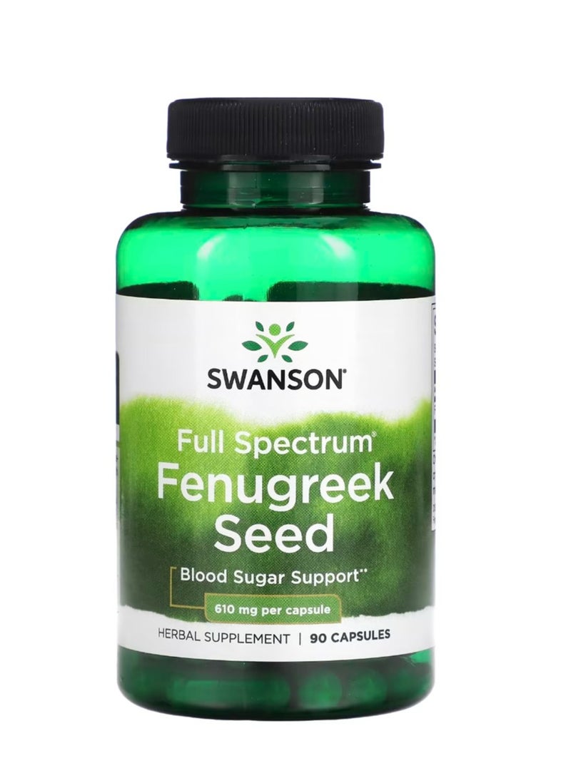 SWANSON Full Spectrum Fenugreek Seed 610 mg 90 Capsules - Image 1