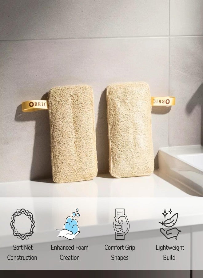 ORRIC Natural Loofah Sponge, 100% Natural, Deep Exfoliation, Softens and Smooths Skin Sun Dried Bath Loofah, Body Sponge for Men & Women (Pack of 2) - Image 2