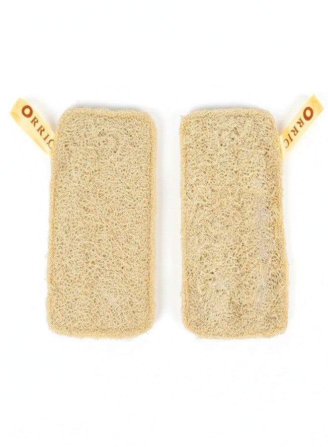 ORRIC Natural Loofah Sponge, 100% Natural, Deep Exfoliation, Softens and Smooths Skin Sun Dried Bath Loofah, Body Sponge for Men & Women (Pack of 2) - Image 1