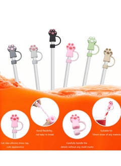 Excefore Straw Covers Cap Toppers, 6 Pcs Straw Cover for Stanley Cup, Silicone Straw Covers Cap Reusable Drinking Straw Topper Compatible, for Stanley Cups Accessories (0.4in, Cat Paw)  - Image 4