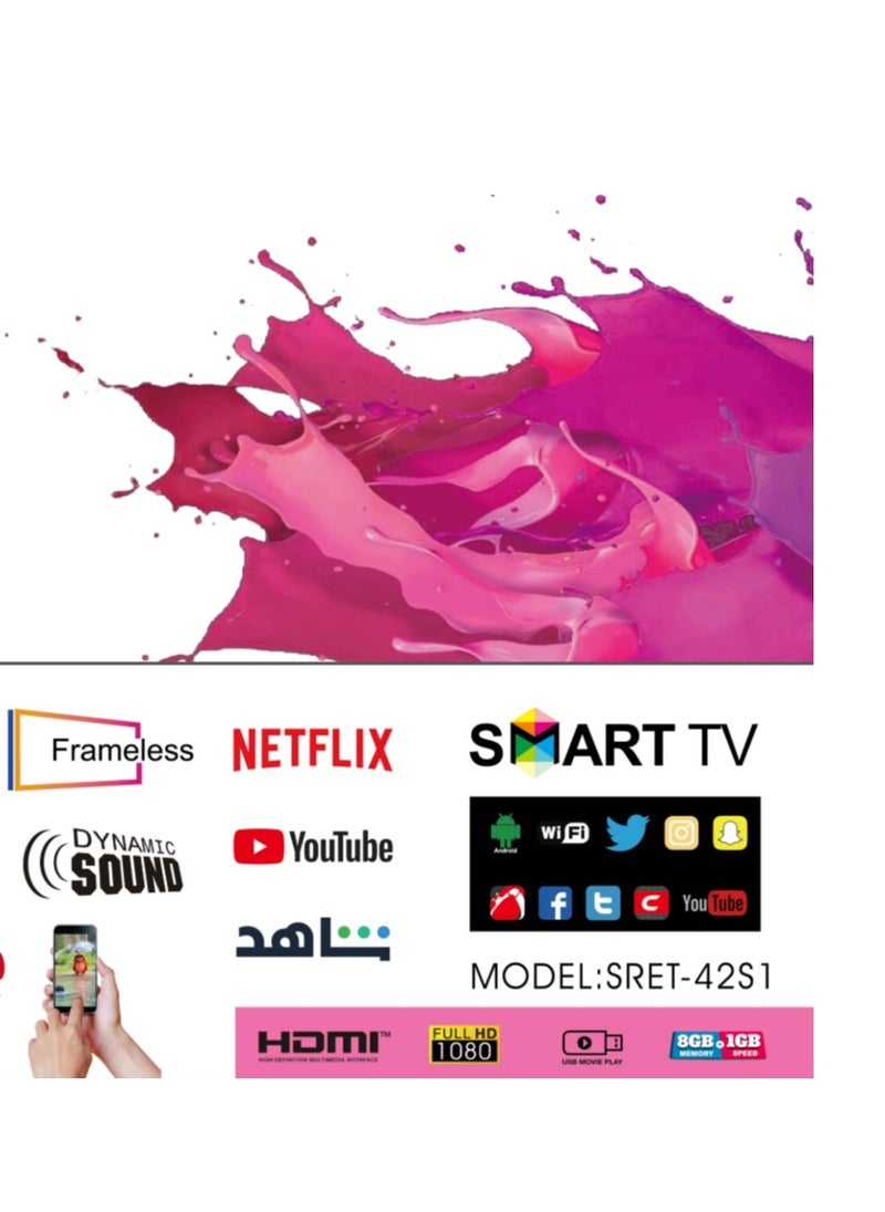 Sreen 42" smart frameless LED, Full HD, Smart, Android 12 - SRET-42S1 - pzsku/ZB2D3643A87EC366731F8Z/45/_/1715837808/df21a42e-db6a-47f8-b842-1d970fe41727