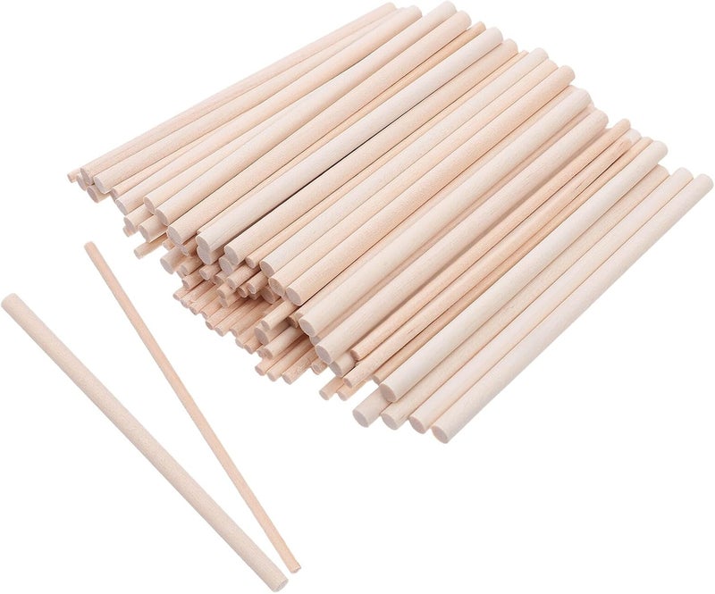 Natural Wood Dowel Rods Set 100pcs 3mm 100pcs 5mm Diameter Unfinished Round Wooden Sticks for DIY Crafts Cake Toppers School Art Projects and Woodworking - Image 1