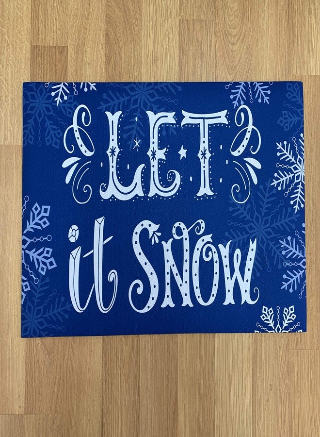 GiftWrap Etc. Let It Snow Door Mat - 18" x 30", Blue, White, Snowflakes, Christmas Decoration, Indoor Doormat, Front Door Decor, Entrance, Classroom, Home, Porch, Patio, Floor, Office - Image 3
