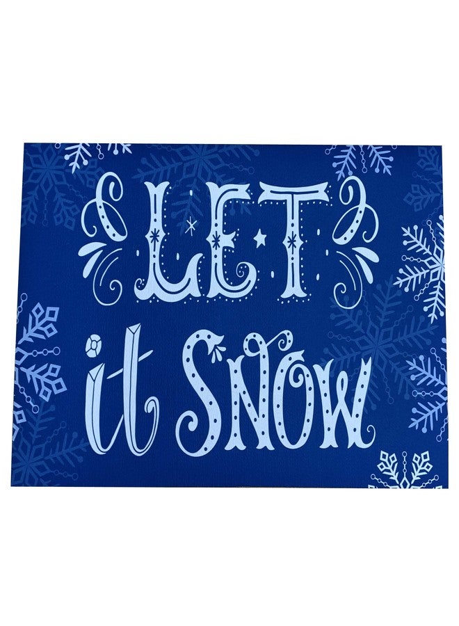 GiftWrap Etc. Let It Snow Door Mat - 18" x 30", Blue, White, Snowflakes, Christmas Decoration, Indoor Doormat, Front Door Decor, Entrance, Classroom, Home, Porch, Patio, Floor, Office - Image 1