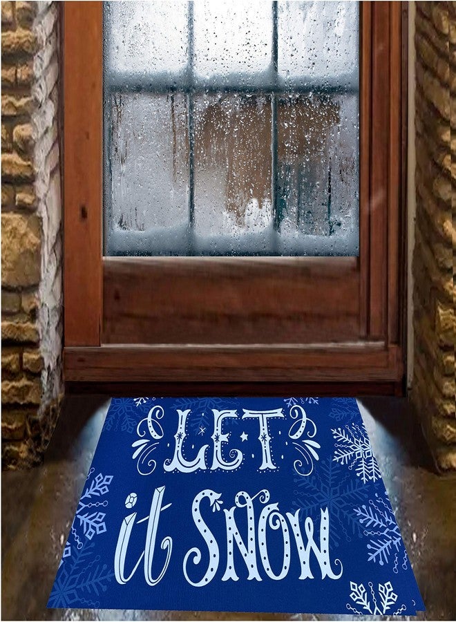 GiftWrap Etc. Let It Snow Door Mat - 18" x 30", Blue, White, Snowflakes, Christmas Decoration, Indoor Doormat, Front Door Decor, Entrance, Classroom, Home, Porch, Patio, Floor, Office - Image 2